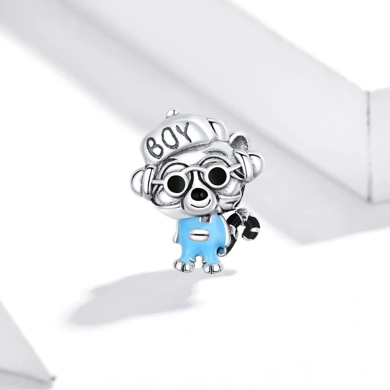 (image pour) Charm de style Pandora Hip Hop Raton Laveur - SCC1629 - Afficher 2