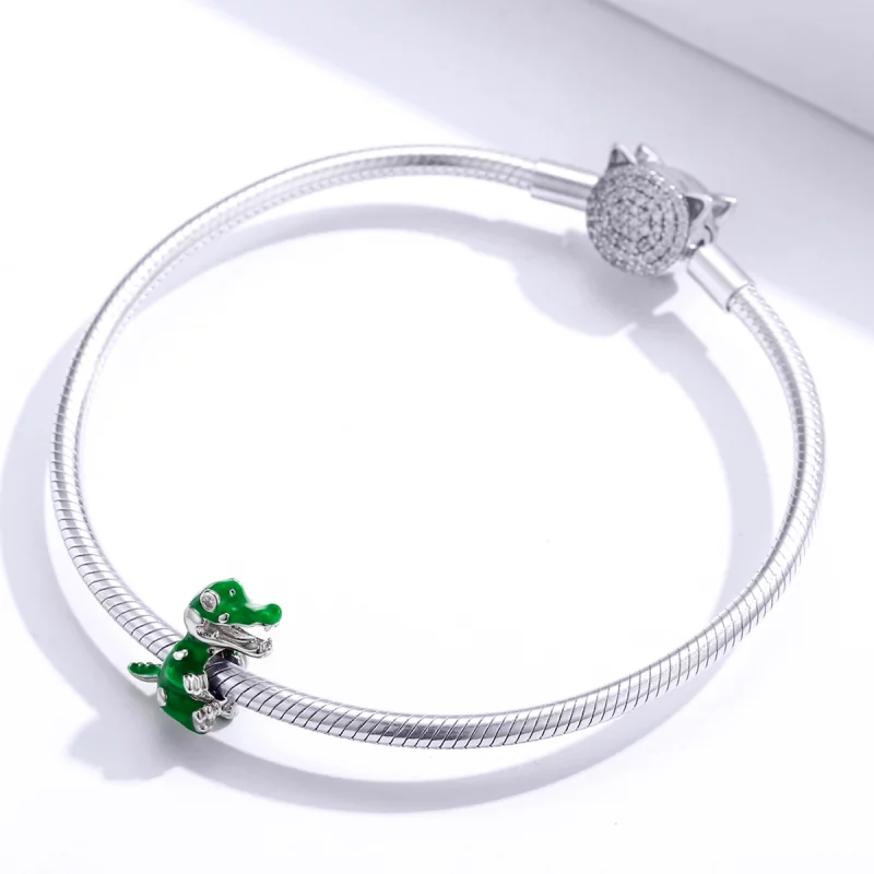 (image pour) Charm en forme de bébé crocodile style Pandora - BSC190 - Afficher 3