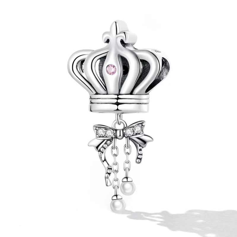 (image pour) Charm en forme de couronne avec nœud style Pandora - SCC2259 - Afficher 2