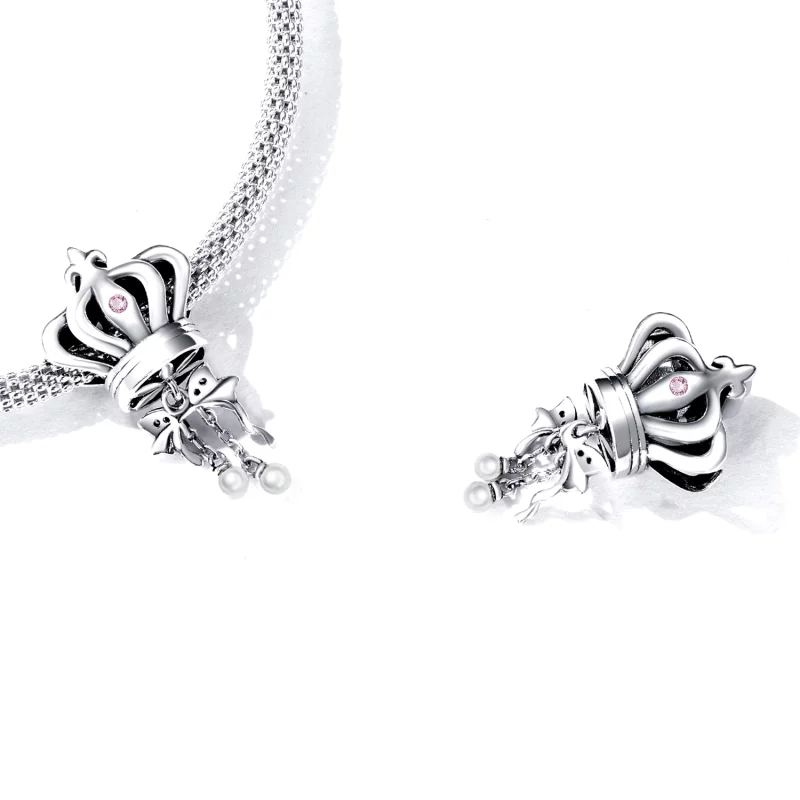 (image pour) Charm en forme de couronne avec nœud style Pandora - SCC2259 - Afficher 5