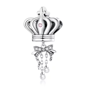 Charm en forme de couronne avec nœud style Pandora - SCC2259 (image pour) Charm en forme de couronne avec nœud style Pandora - SCC2259