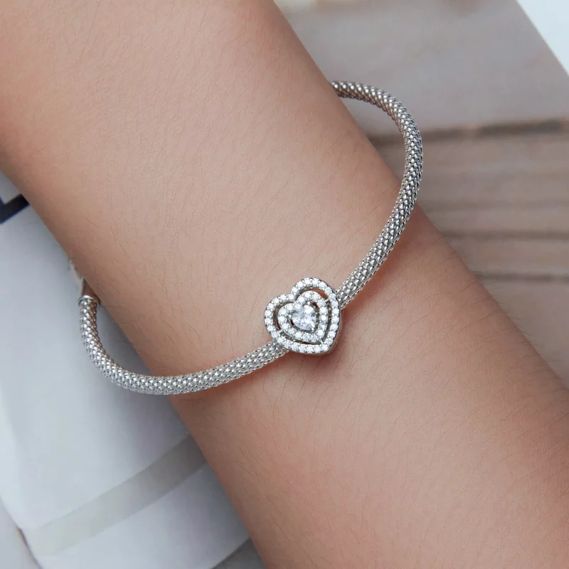 (image pour) Charm en forme de cœur scintillant de style Pandora - BSC662 - Afficher 6