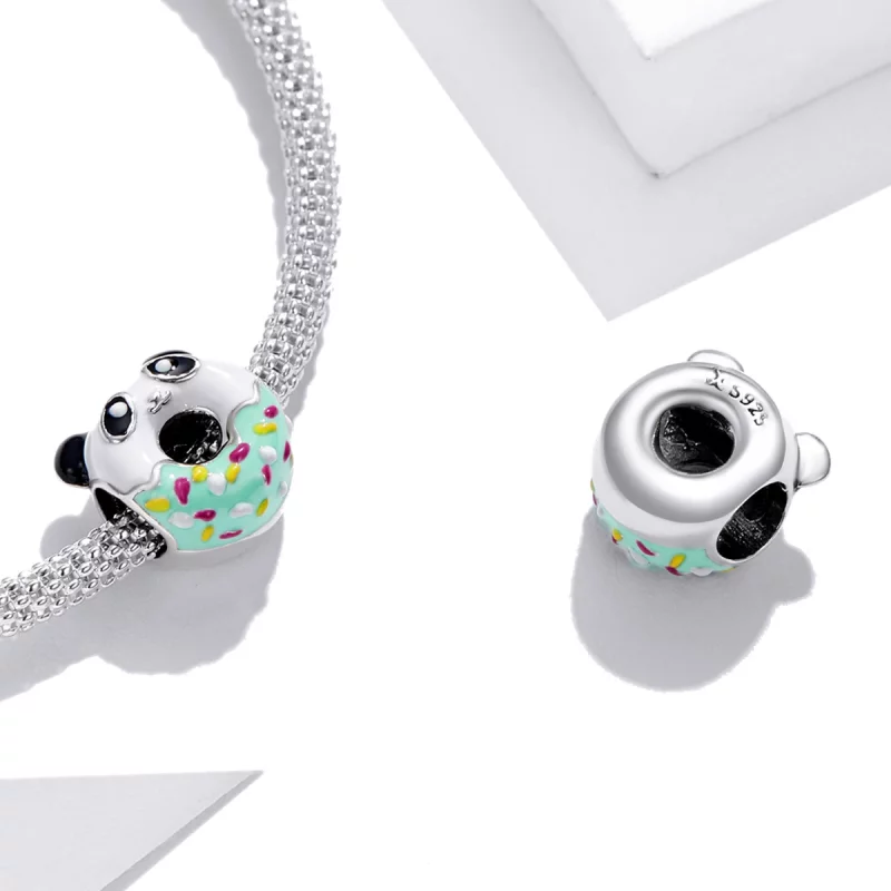 (image pour) Charm en forme de donuts panda de style Pandora - SCC1875 - Afficher 4