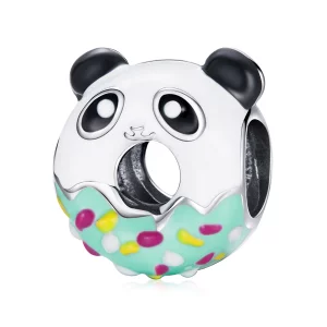 (image pour) Charm en forme de donuts panda de style Pandora - SCC1875
