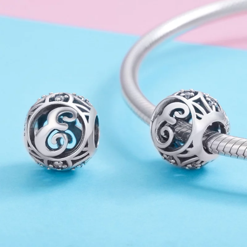 (image pour) Charm en forme de lettre E de style Pandora - SCC738-E - Afficher 3