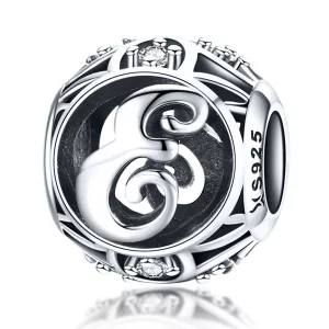 (image pour) Charm en forme de lettre E de style Pandora - SCC738-E
