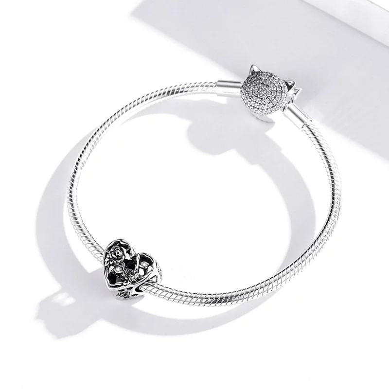 (image pour) Charm en forme de rose style Pandora - BSC475 - Afficher 3