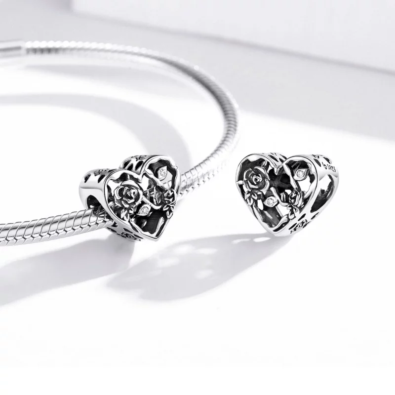 (image pour) Charm en forme de rose style Pandora - BSC475 - Afficher 4