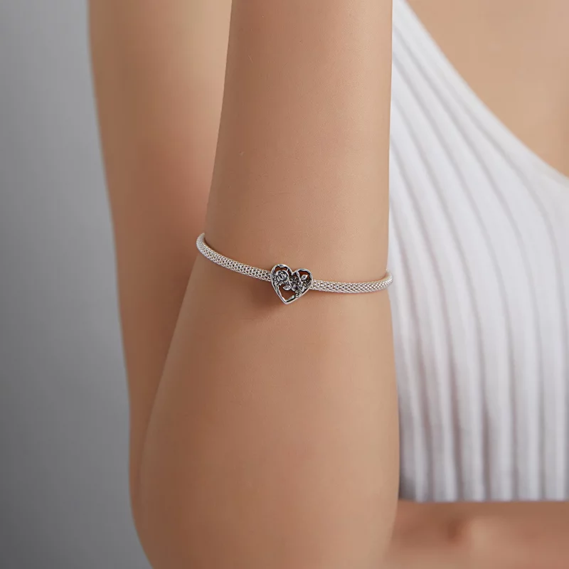 (image pour) Charm en forme de rose style Pandora - BSC475 - Afficher 5