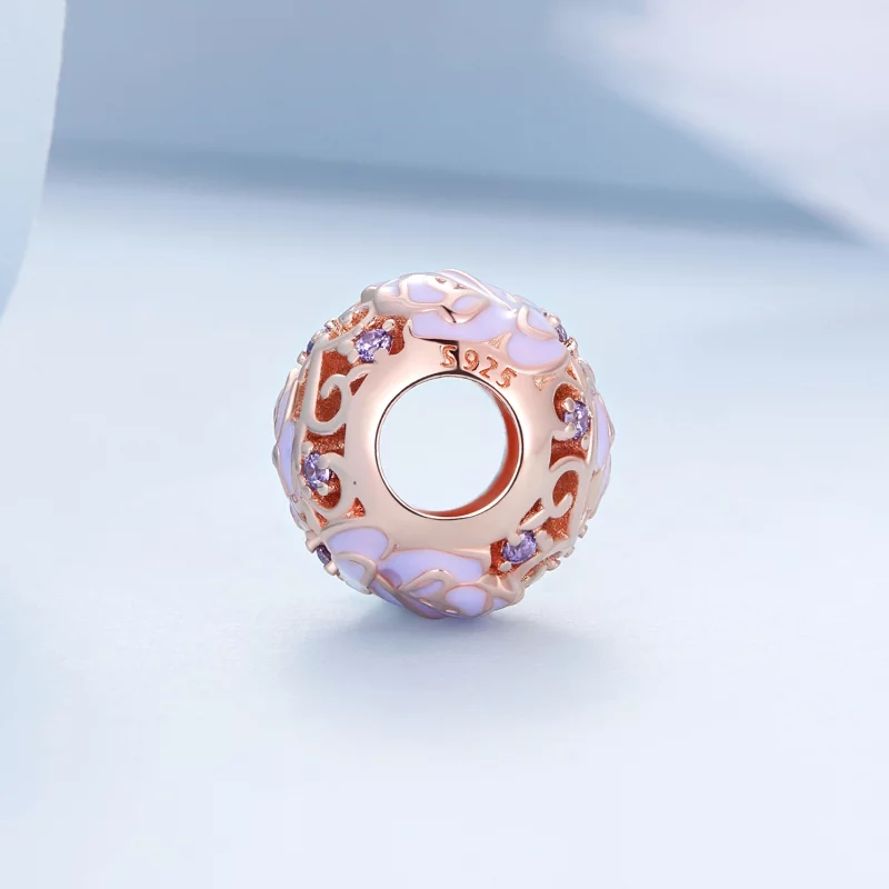 (image pour) Charm en forme de rose violette de style Pandora - BSC644 - Afficher 3