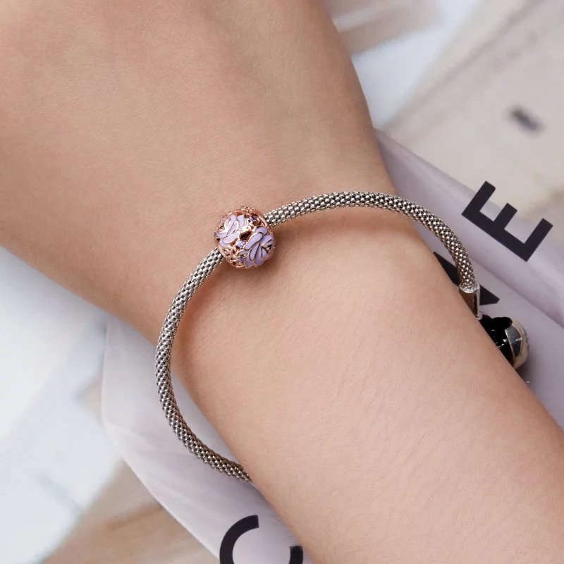 (image pour) Charm en forme de rose violette de style Pandora - BSC644 - Afficher 5