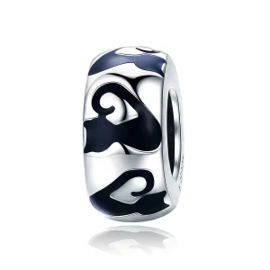 (image pour) Charm en forme de silhouette de chat de style Pandora - SCC825