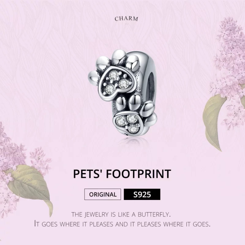 (image pour) Charm espaceur Style PANDORA Belle patte de chat - SCC1312 - Afficher 3
