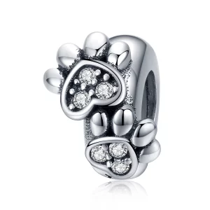 (image pour) Charm espaceur Style PANDORA Belle patte de chat - SCC1312