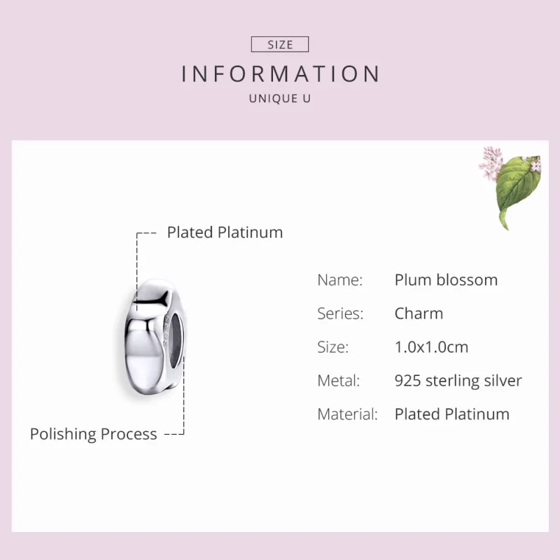 (image pour) Charm espaceur Style PANDORA Fleur de prunier - SCC1168 - Afficher 3