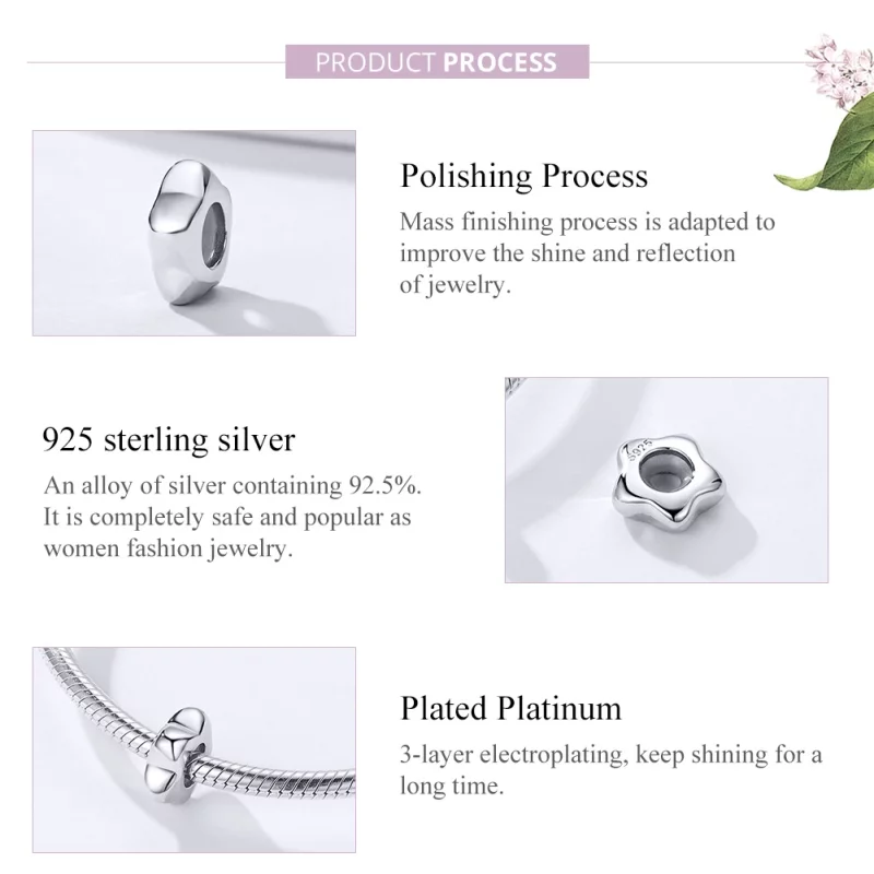 (image pour) Charm espaceur Style PANDORA Fleur de prunier - SCC1168 - Afficher 4