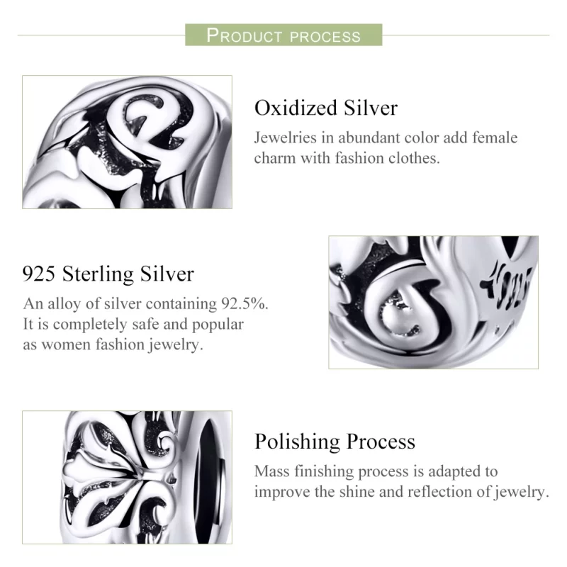 (image pour) Charm espaceur Style PANDORA Fleur Vintage - SCC1139 - Afficher 5