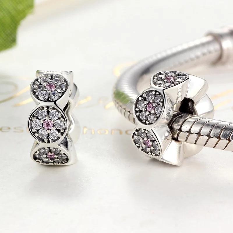 (image pour) Charm espaceur Style PANDORA Guirlande Rose - SCC101 - Afficher 4