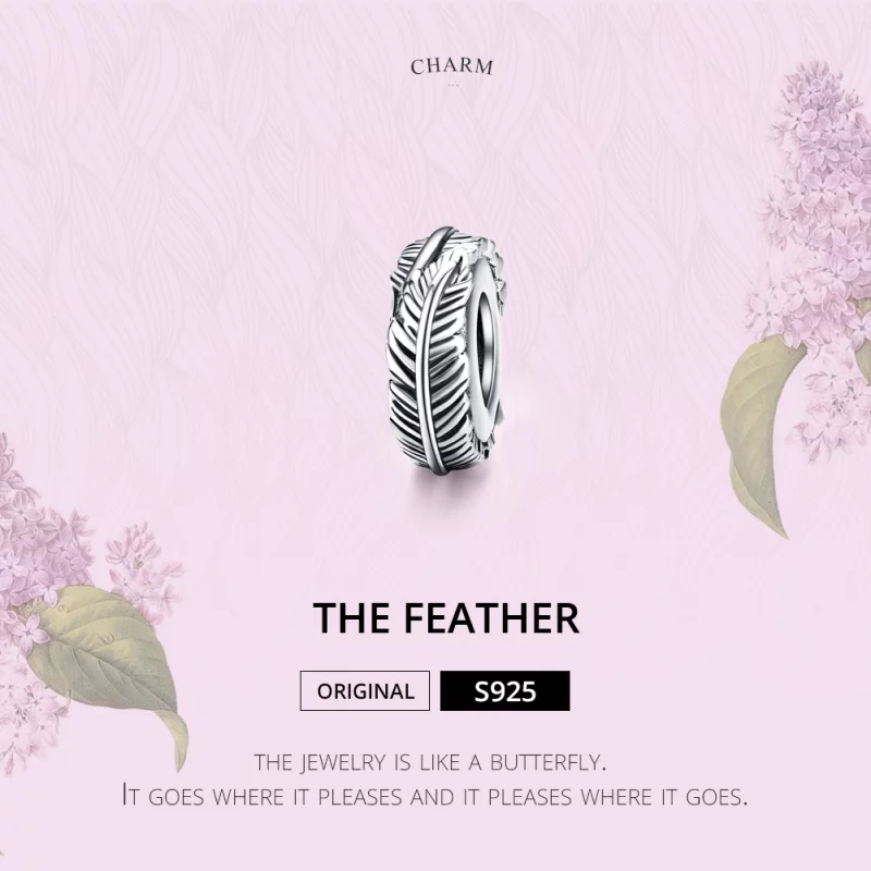 (image pour) Charm espaceur Style PANDORA La plume - SCC1236 - Afficher 4