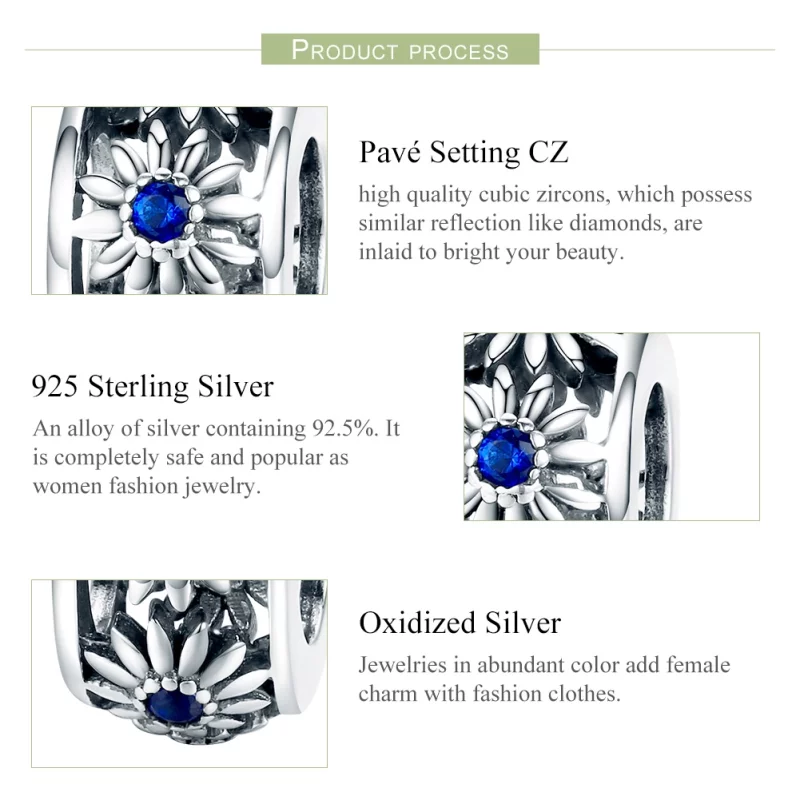 (image pour) Charm espaceur Style PANDORA Marguerite - SCC1118 - Afficher 5