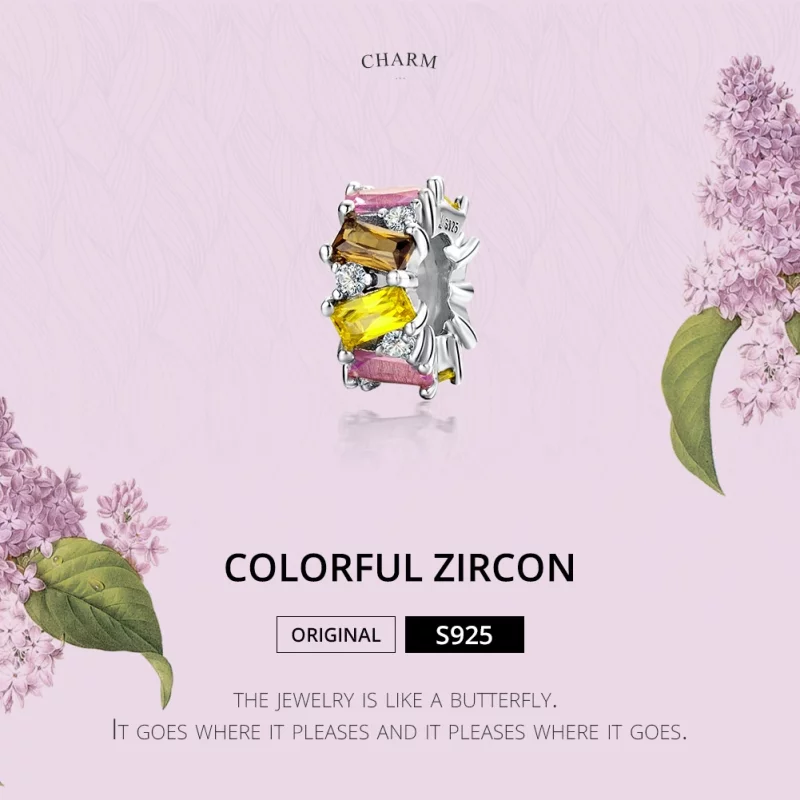 (image pour) Charm espaceur Style PANDORA Zirconium coloré - SCC1182 - Afficher 2
