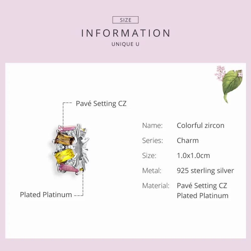 (image pour) Charm espaceur Style PANDORA Zirconium coloré - SCC1182 - Afficher 3