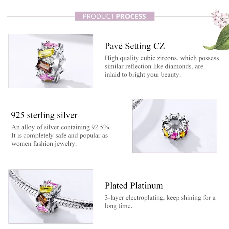 (image pour) Charm espaceur Style PANDORA Zirconium coloré - SCC1182 - Afficher 4