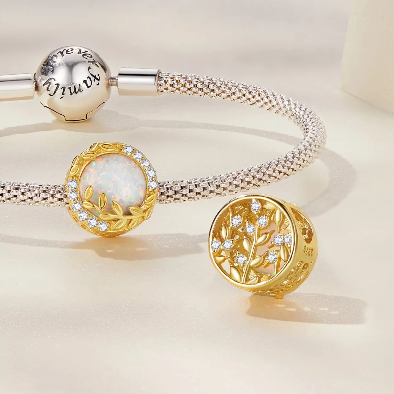 (image pour) Charm feuille d'opale de style Pandora - BSC671 - Afficher 4