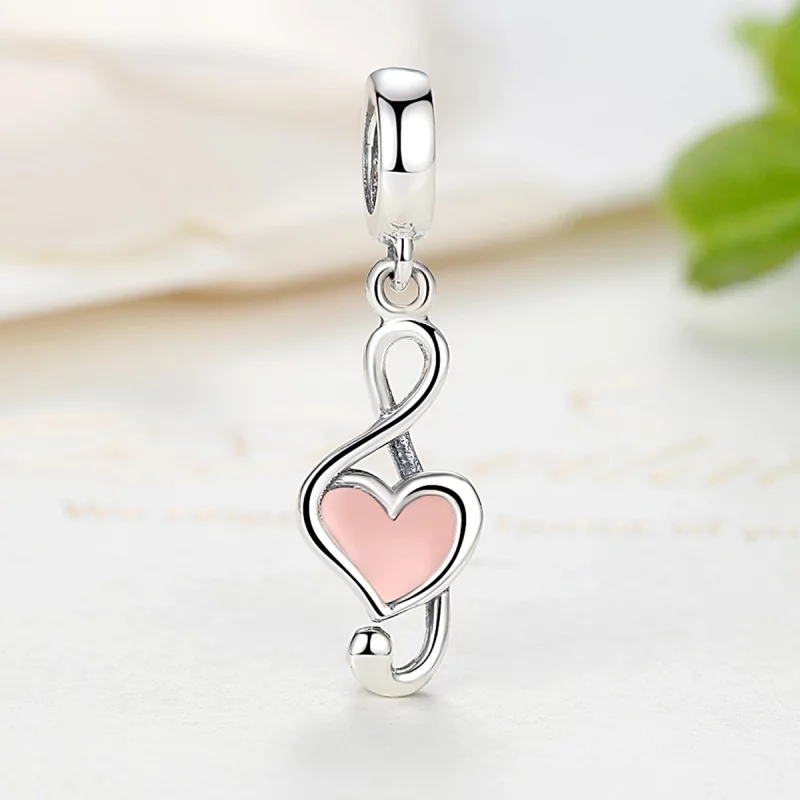 (image pour) Accessoire Pandora Style Note de Musique en Argent 925 avec Zirconium - SCC110 - Afficher 3