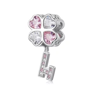 (image pour) Charm Pandora en forme de cœur à trèfle et clé - SCC2123