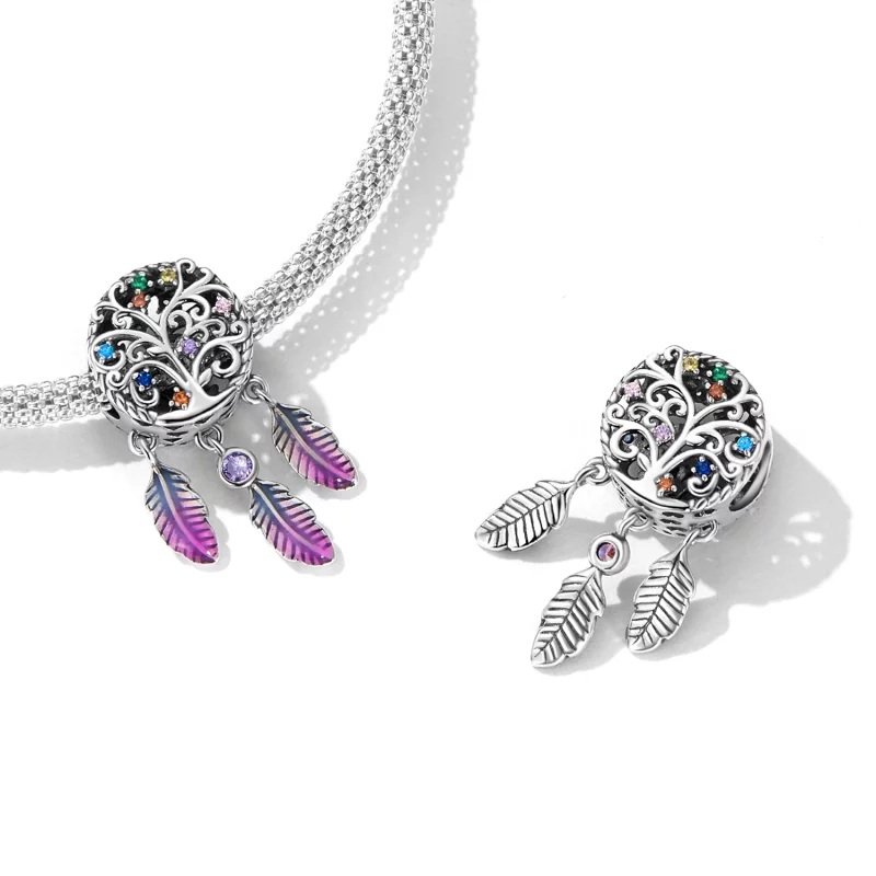(image pour) Charm Pandora Style Attrape-rêves Arbre de Vie - SCC2268 - Afficher 4