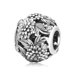 Charm Pandora Style avec fleurs en relief - SCC2097 (image pour) Charm Pandora Style avec fleurs en relief - SCC2097