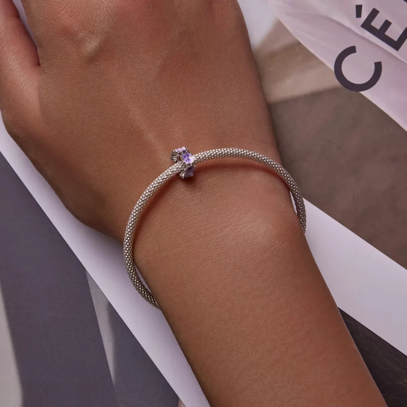 (image pour) Charm Pandora Style avec fleurs - SCC2212 - Afficher 6