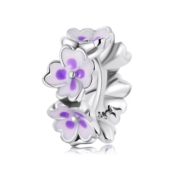 (image pour) Charm Pandora Style avec fleurs - SCC2212