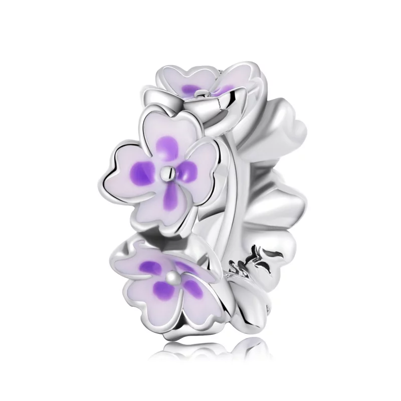 (image pour) Charm Pandora Style avec fleurs - SCC2212