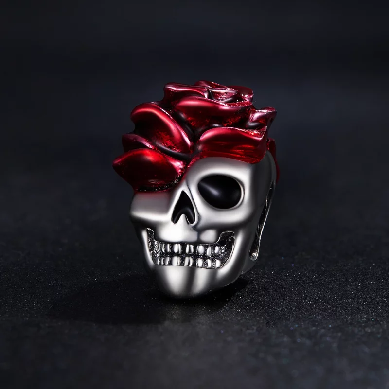 (image pour) Charm Pandora Style Crâne Rose - SCC2403 - Afficher 2