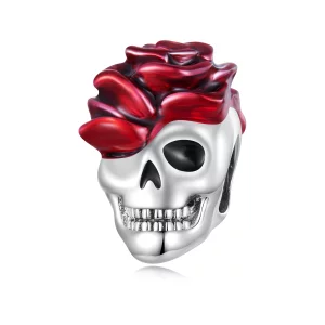 (image pour) Charm Pandora Style Crâne Rose - SCC2403