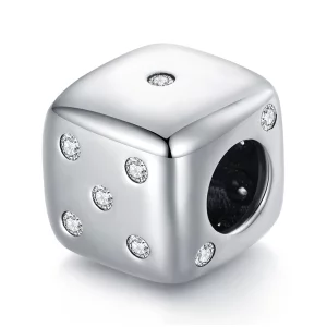 (image pour) Charm Pandora Style Dé à jouer chanceux - SCC2362