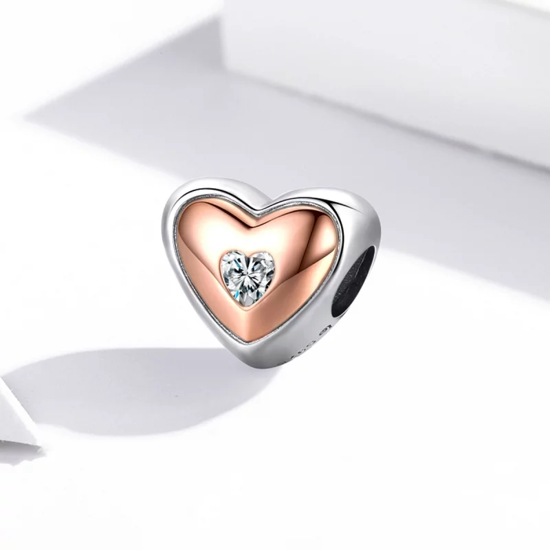 (image pour) Charm Pandora Style Double Couleur Amour - BSC566 - Afficher 2