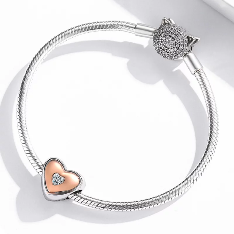 (image pour) Charm Pandora Style Double Couleur Amour - BSC566 - Afficher 3