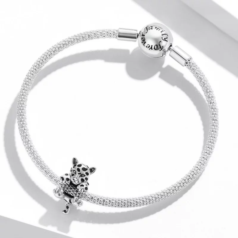 (image pour) Charm Pandora Style Drôle Petit Charmant Guépard - BSC556 - Afficher 3