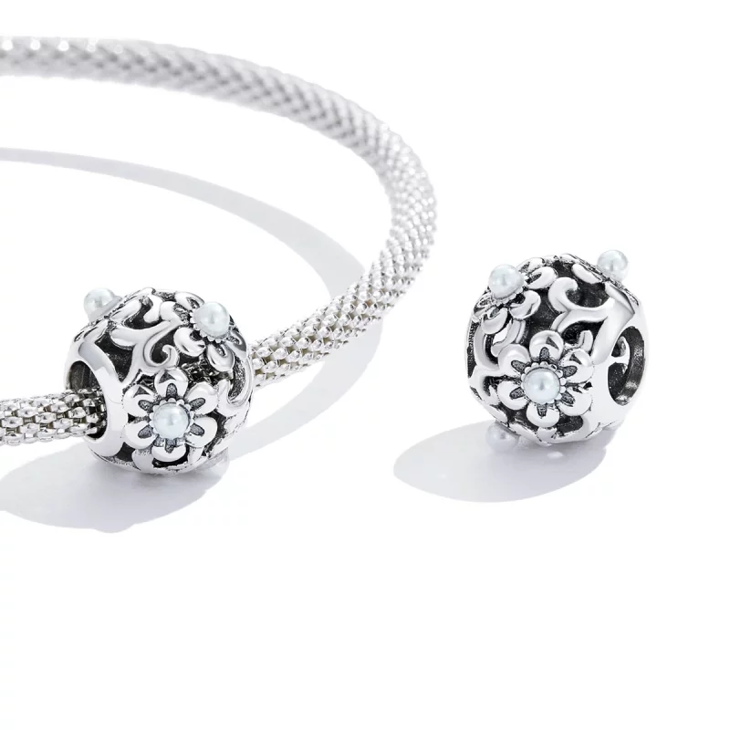 (image pour) Charm Pandora Style Fleurs Classiques - SCC2182 - Afficher 3