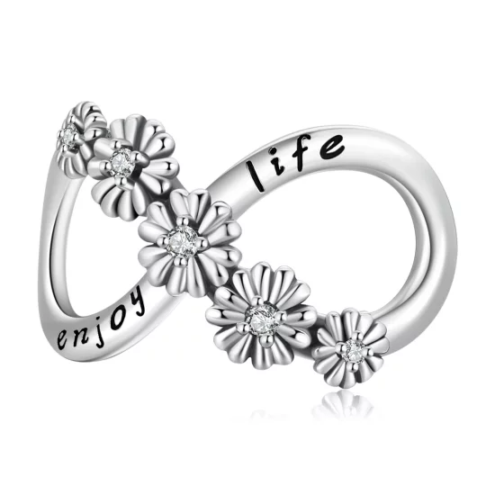(image pour) Charm Pandora Style Fleurs Infinies - SCC2099