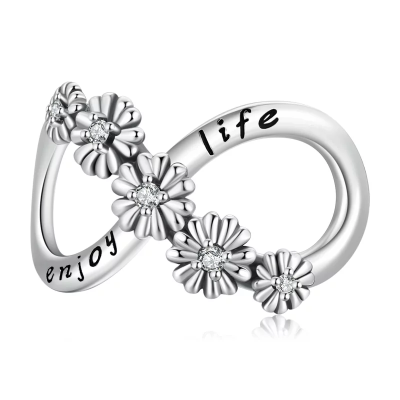(image pour) Charm Pandora Style Fleurs Infinies - SCC2099