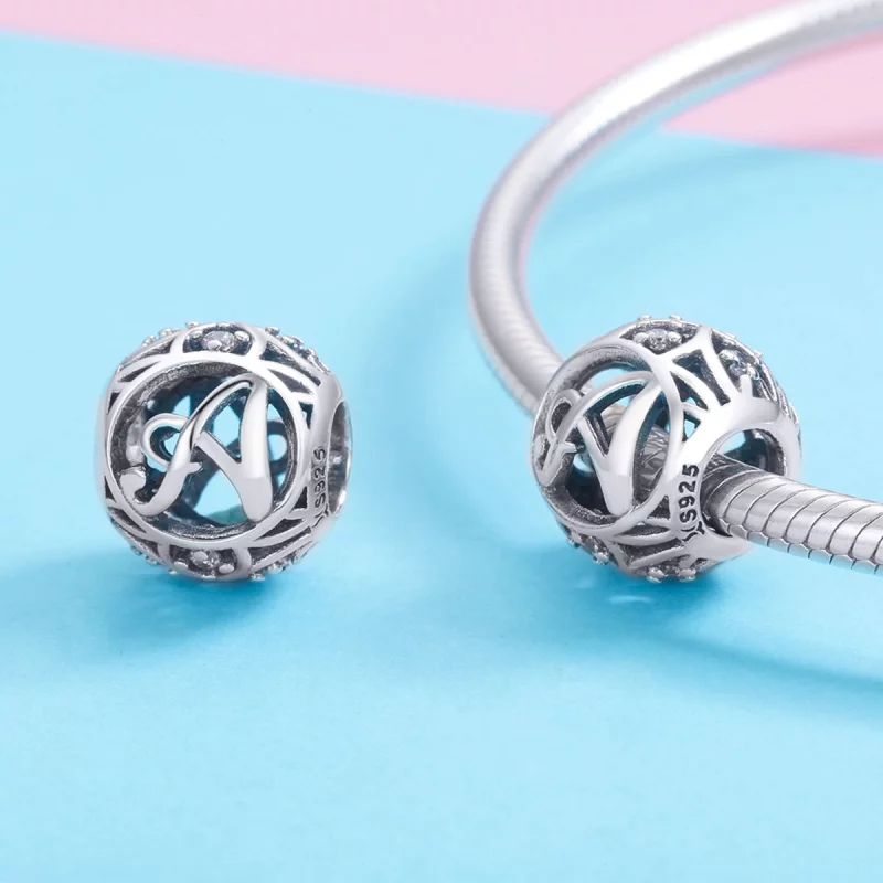 (image pour) Charm Pandora Style Lettre-A - SCC738-A - Afficher 3