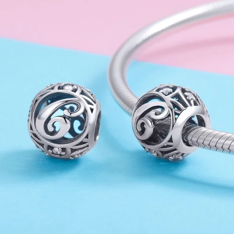 (image pour) Charm Pandora Style Lettre-C - SCC738-C - Afficher 3