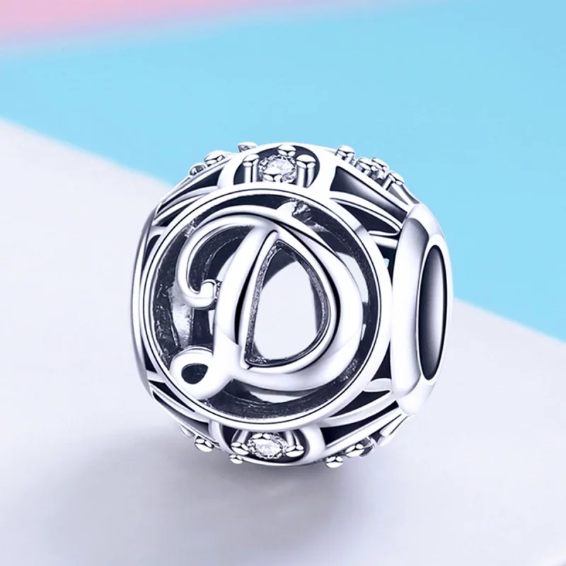 (image pour) Charm Pandora Style Lettre-D - SCC738-D - Afficher 2