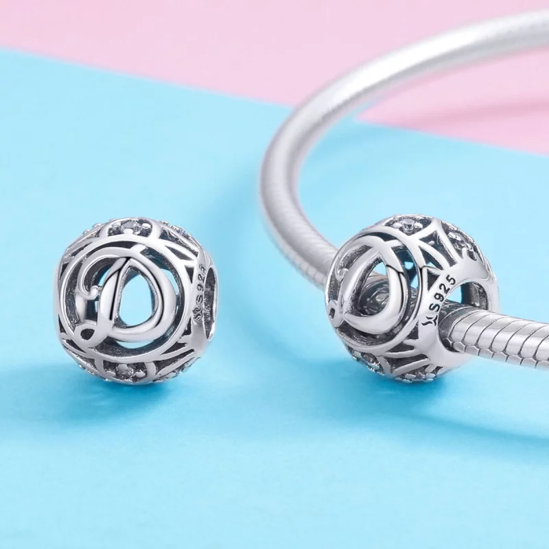 (image pour) Charm Pandora Style Lettre-D - SCC738-D - Afficher 3