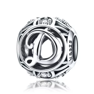 Charm Pandora Style Lettre-D - SCC738-D (image pour) Charm Pandora Style Lettre-D - SCC738-D