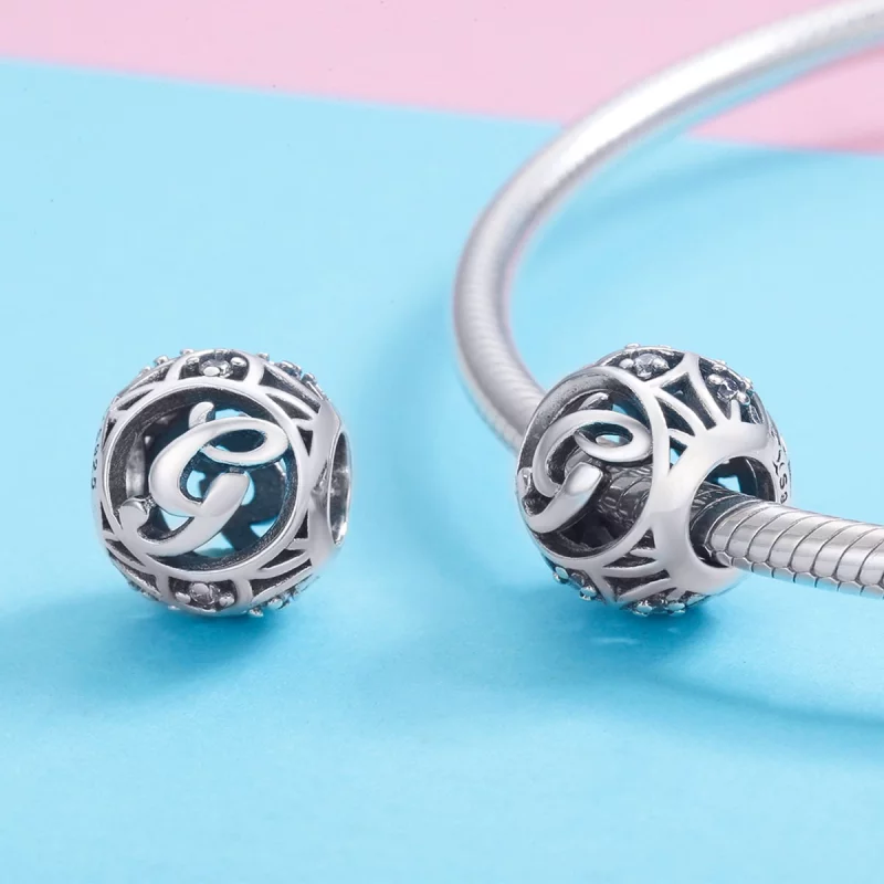 (image pour) Charm Pandora Style Lettre-G - SCC738-G - Afficher 3